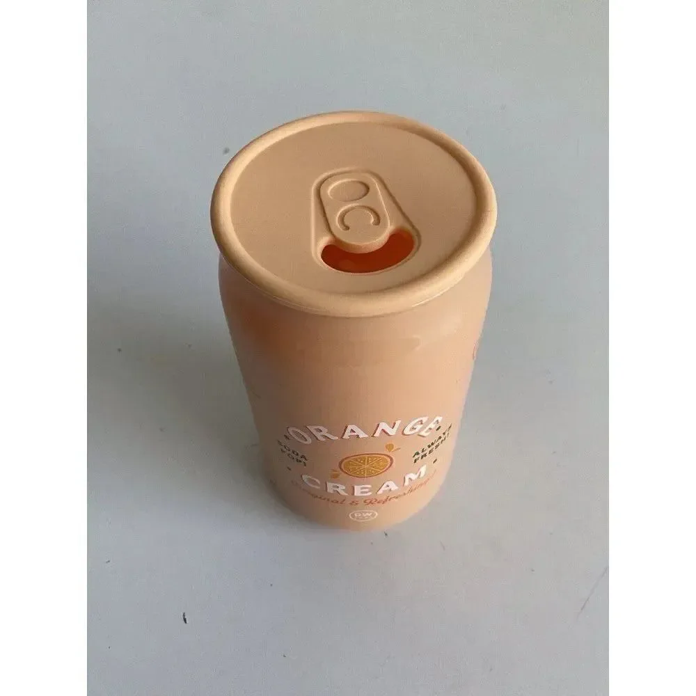 DW Home Orange Cream Soda Pop Glass Candle 15oz 33 HR Single Wick Rubber Lid NEW
